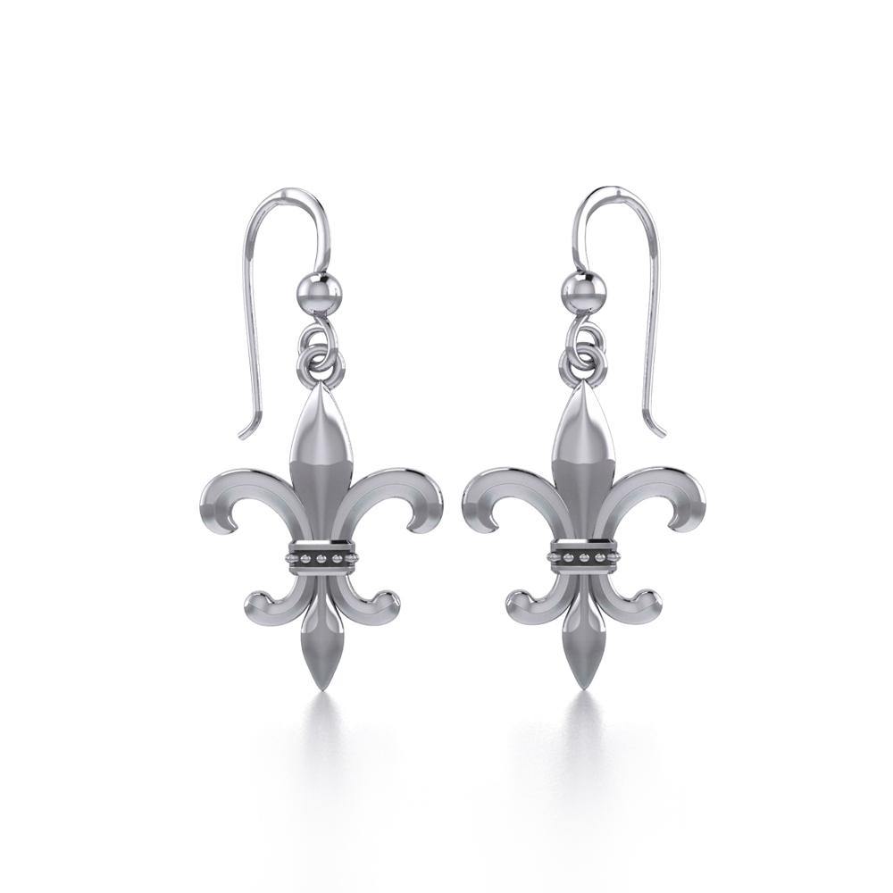 Fleur De Lis Sterling Silver Earrings TER117 - Jewelry