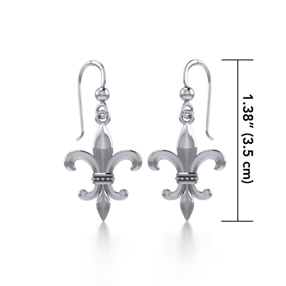 Fleur De Lis Sterling Silver Earrings TER117 - Jewelry