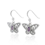 Delighted of the butterfly beauty ~ Sterling Silver Jewelry Earrings with Gemstone TER1237