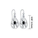 Contemporary Silver Earrings with Teardrop shape Gems TER1257 - Jewelry