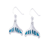 Whale Tail with Enamel Sterling Silver Earring TER1648 - Jewelry