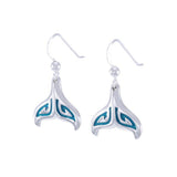 Whale Tail with Enamel Sterling Silver Earring TER1649 - Jewelry
