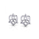 Celtic Trinity Knot Heart Post Earrings TER1657 - Jewelry