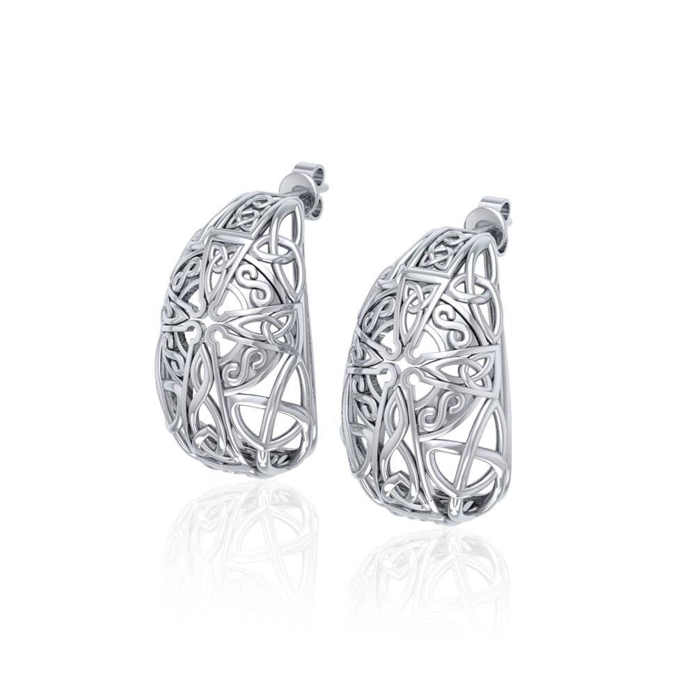 Celtic Cross  Silver Post Earrings TER1674 - Jewelry