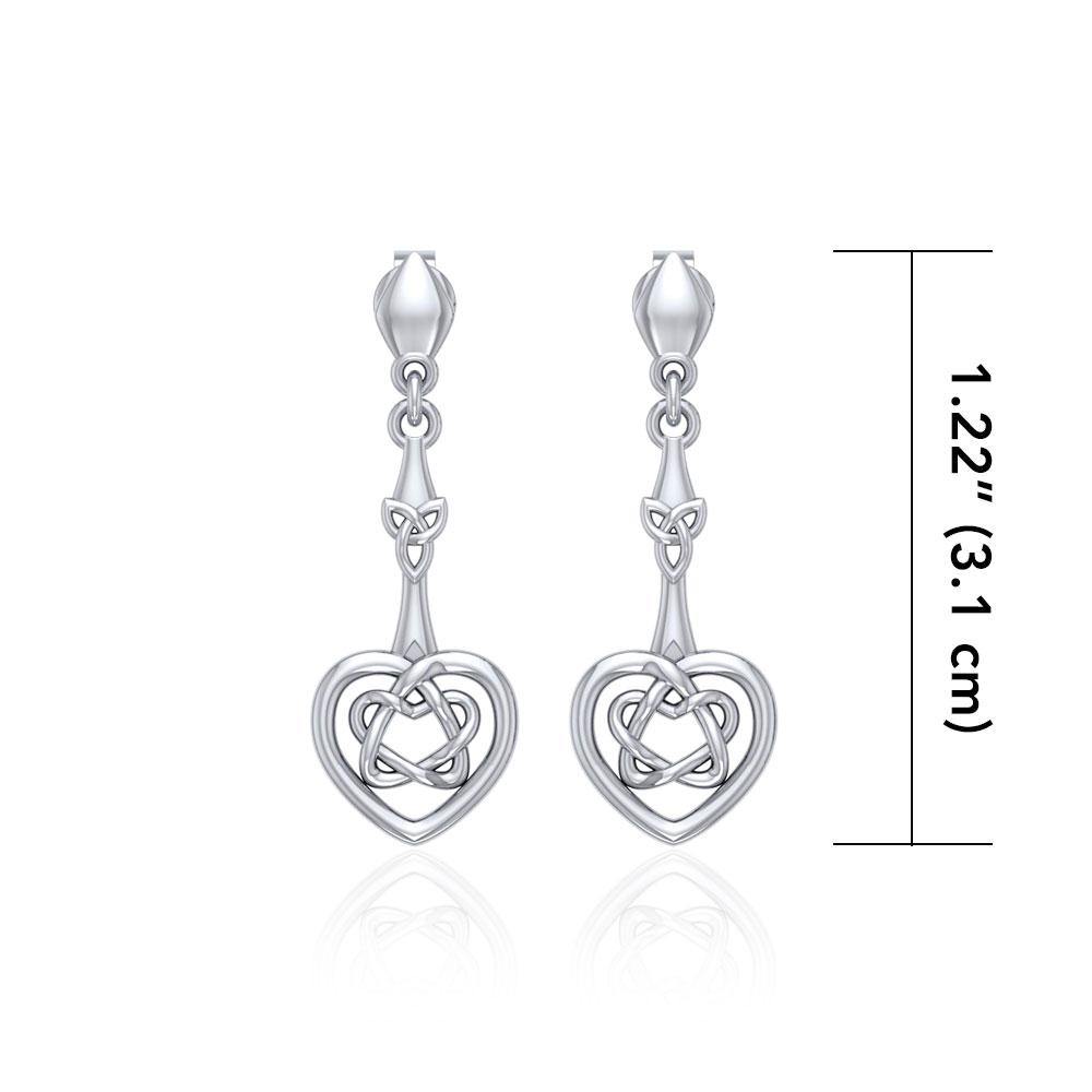 Celtic Heart Silver Post Earrings TER1676 - Jewelry
