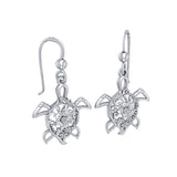 The fairies of the sea ~ Sterling Silver Sea Turtle Filigree Hook Earrings Jewelry TER1706 - Jewelry