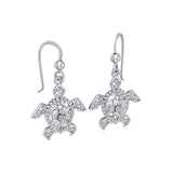 Steady and stable ~ Sterling Silver Sea Turtle Filigree Hook Earrings Jewelry TER1707 - Jewelry