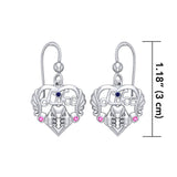 Be like yourself ~ Sterling Silver Like Icon Heart Earrings with Gemstones TER1709 - Jewelry