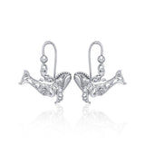 Tranquil guardians of the sea ~ Sterling Silver Whale Filigree Hook Earrings Jewelry TER1711 - Jewelry
