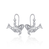 Tranquil guardians of the sea ~ Sterling Silver Whale Filigree Hook Earrings Jewelry TER1711 - Jewelry