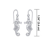 Most precious jewel of the ocean ~ Sterling Silver Seahorse Filigree Hook Earrings Jewelry TER1714 - Jewelry