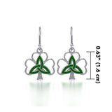 Enamel Trinity Knot on Shamrock Clover Silver Earrings TER1719 - Jewelry