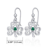 ABC Monogramming Shamrock Clover Silver Gemstone Earrings TER1720 - Jewelry