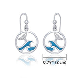 Sterling Silver Round Celtic Whale Tail Earrings with Enamel  Wave TER1727 - Jewelry
