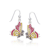 Lifeโ€s colorful transformation ~ Sterling Silver Jewelry Butterfly Hook Earrings TER516