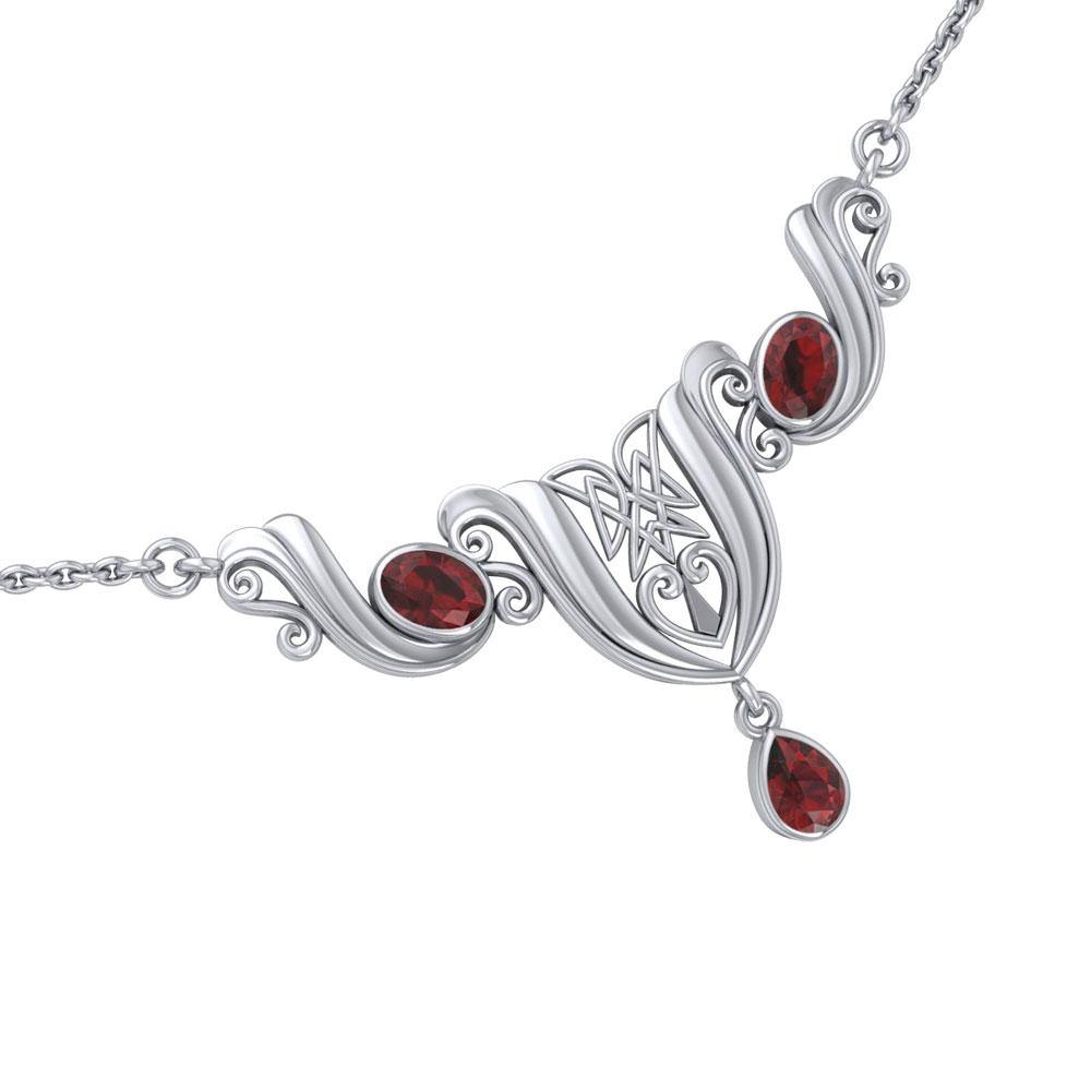A Perfect Tulip Love Necklace Garnet TN051 - Jewelry
