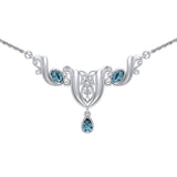A Perfect Tulip Love Necklace Blue Topaz TN051 - Jewelry
