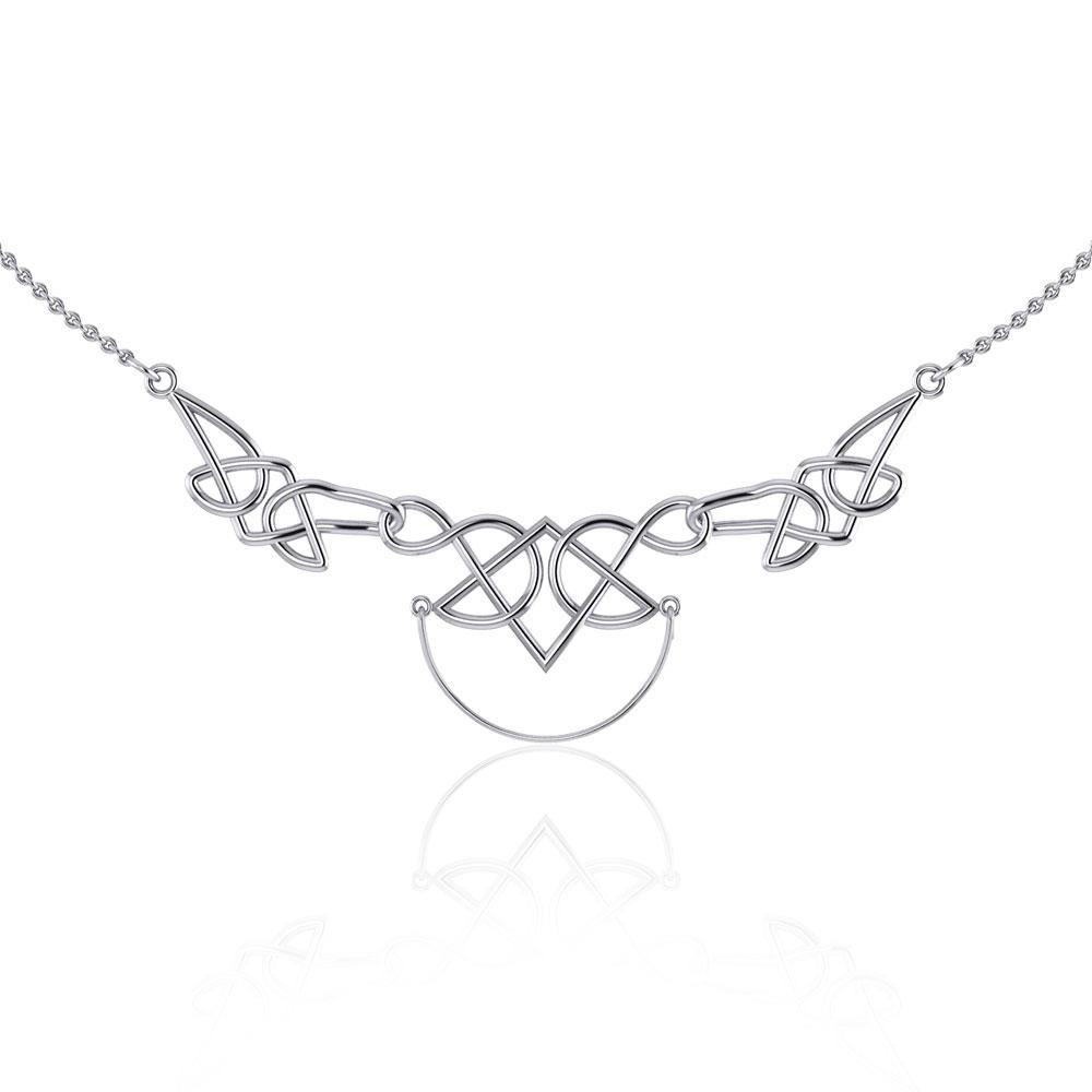 Celtic Knotwork Silver Necklace with Charm Holder TN121 - Jewelry
