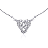 Celtic Spiral Silver Heart Necklace TN276 - Jewelry