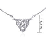 Celtic Spiral Silver Heart Necklace TN276 - Jewelry