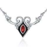 A gift of the world Silver Celtic Triquetra Necklace with Gemstone TNC159 - Jewelry
