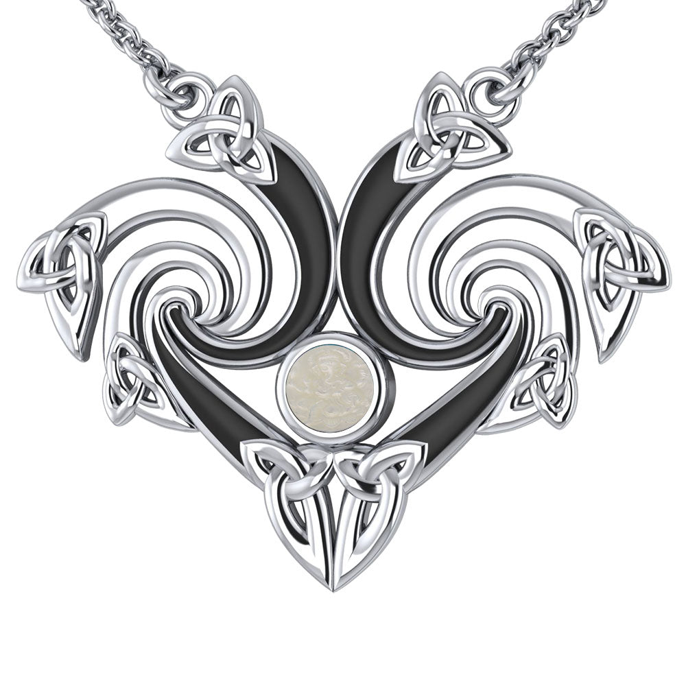 Representation that lies in the Universe Silver Triquetra Necklace with Gemstone TNC160 peterstone.