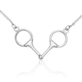 Eggbutt Snaffle Horse Bits Silver Necklace TNC206 - Jewelry