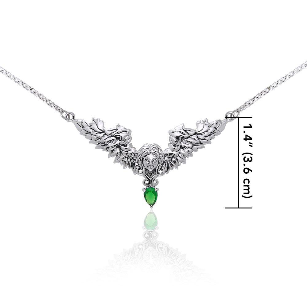 Angel Necklace with Dangling Gemstone TNC290 - Jewelry
