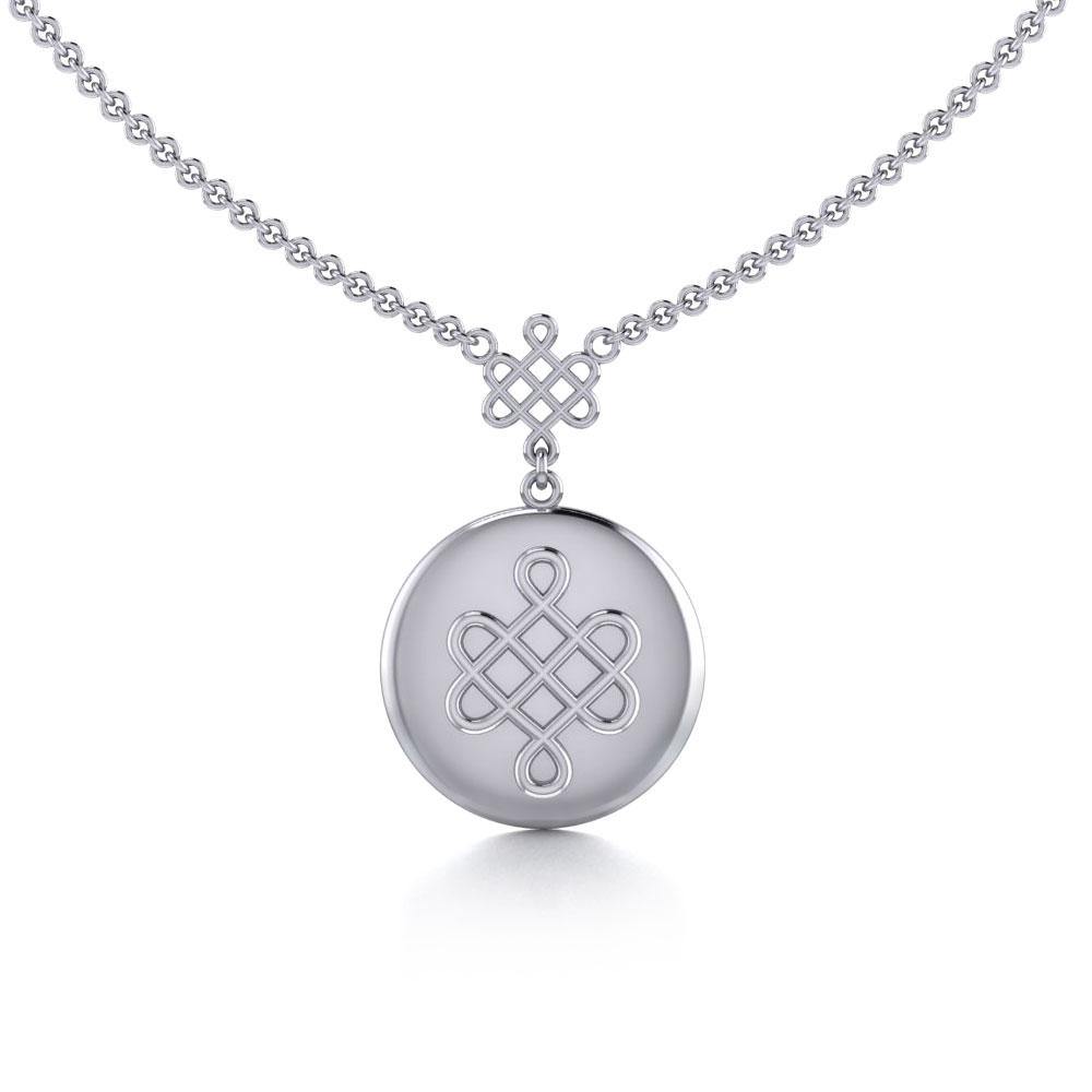 Chinese Mystic Knot Silver Necklace TNC360 - Jewelry