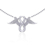 Angel Wings with Infinity Sterling Silver Necklace TNC445 - Jewelry