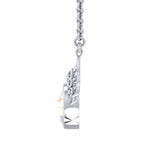 Crystal Heart with Angel Wings 18” Necklace with White Aurore Boreale Crystal Wing TNC453 - Jewelry