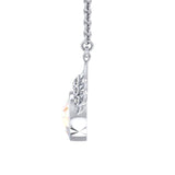 Crystal Heart with Angel Wings 18” Necklace with White Aurore Boreale Crystal Wing - Jewelry