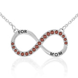 Infinity Love For Mom Silver Large Necklace with Gemstone TNC456