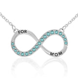 Infinity Love For Mom Silver Large Necklace with Gemstone TNC456 - Jewelry
