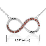 Infinity Love For Mom Silver Large Necklace with Gemstone TNC456 - Jewelry