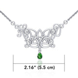 Happy Birthday Trinity Knot Monogramming Silver Necklace with Gem TNC458 - Jewelry