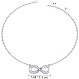 Infinity Love For Mom Silver Necklace with Single Gem TNC459 - Jewelry