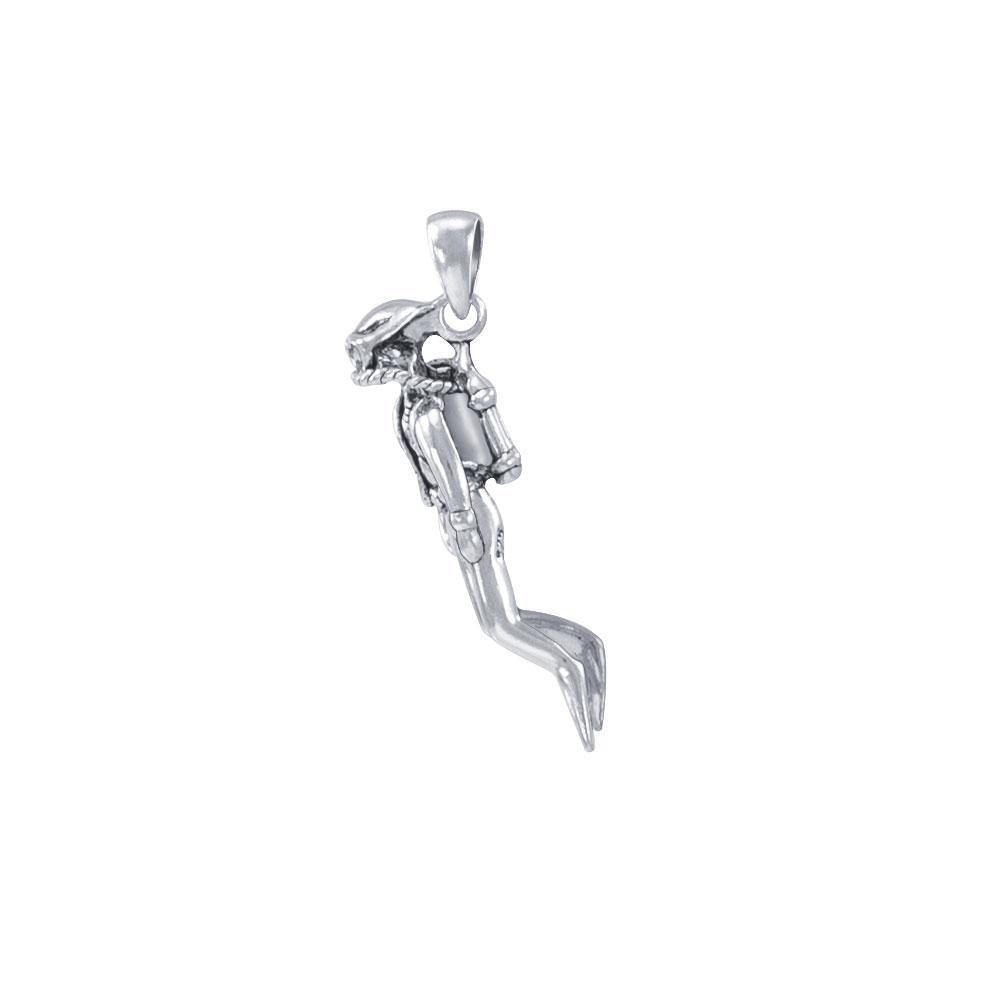 Scuba Diver Silver Pendant TP019 - Jewelry