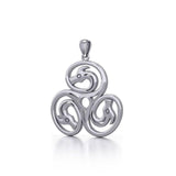 Celtic Dragons Silver Pendant TP088 - Jewelry