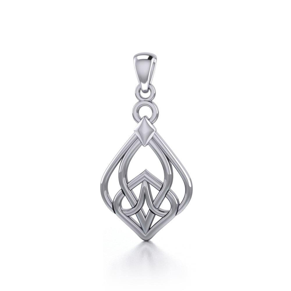 Celtic Knotwork Silver Teardrop Pendant TP092 - Jewelry