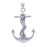 Mermaid on Anchor Silver Pendant TP1006 - Jewelry
