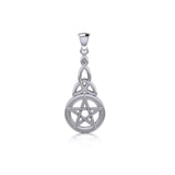 Five-Pointed Star with Trinity Knot Sterling Silver Pendant TP1359
