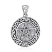 Pentacle with Celtic Border Sterling Silver Pendant TP202