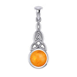 Triquetra Silver Pendant with Gem TP2937 - Jewelry