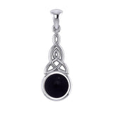 Triquetra Silver Pendant with Gem TP2937 - Jewelry