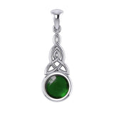 Triquetra Silver Pendant with Gem TP2937 - Jewelry