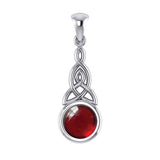 Triquetra Silver Pendant with Gem TP2937 - Jewelry