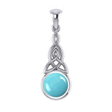 Triquetra Silver Pendant with Gem TP2937 - Jewelry