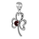 Finest beauty ~ Sterling Silver Jewelry Shamrock Pendant with Center Gemstone TP3105 - Jewelry