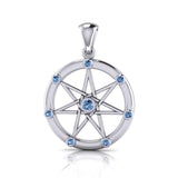 Elven Star with Gems Silver Pendant TP3134 - Jewelry